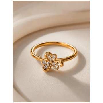 Gredzens zelta tonī "Golden Flower Shine"