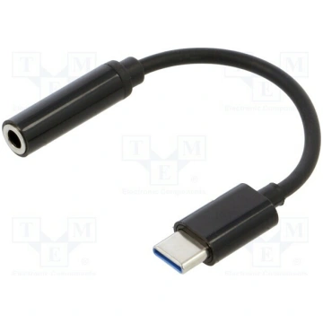 Cable; USB 3.1; Jack 3.5mm socket,USB C plug; 0.12