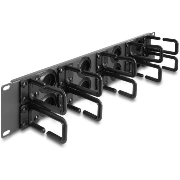 Delock 19″ Cable Management Routing Panel with 8 r