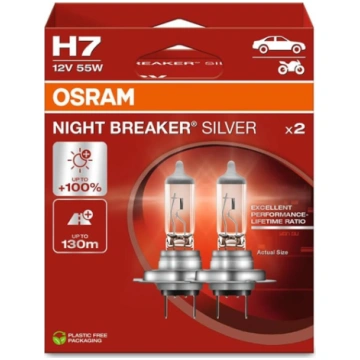Osram H7 AUTOLAMPAS 55W 12V 64210 NB SILVER 2gab 6