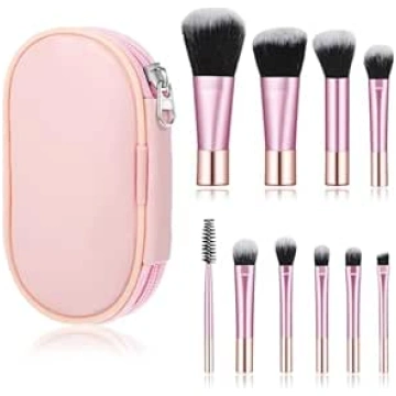 DOPENSPI 10 Piece Travel Make Up Brush Set with St