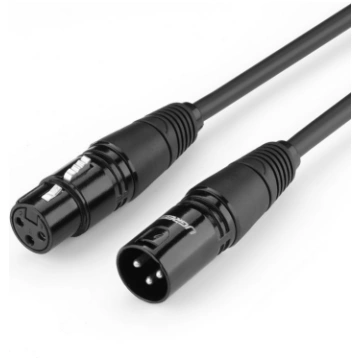 Audio kabeļa pagarinājuma kabelis XLR 3M melnajam 