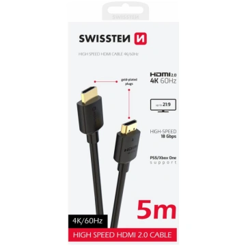 Swissten HDMI uz HDMI 4K Vads 5m 75501114