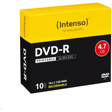 INTENSO DVD-R 4.7GB Printable 16x, 120 mm, 10 gab.