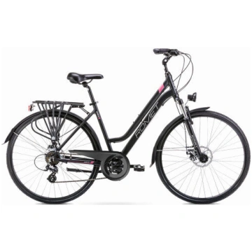 Velosipēds Romet Gazela 26 2 2023 melns-rozā-17" /