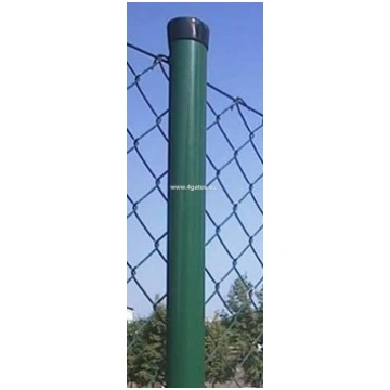 Apaļš žoga stabs ZN+RAL 6005; 48x1700 mm ar PVC ce