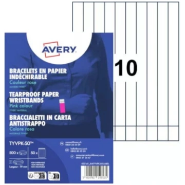 Pasākumu aproce Avery TYVPK-50 Rozā Papīrs 1.9 cm