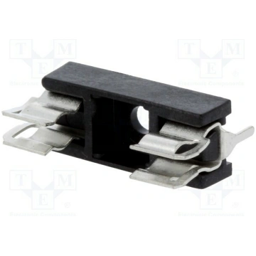 Fuse holder; 5x20mm; 6.3A; Pitch: 22mm; black; 250