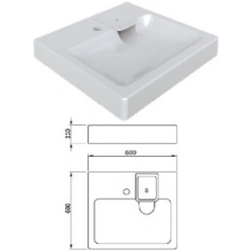 Izlietne virs veļasmašīnas WBX 101 60x60, COMPACTI