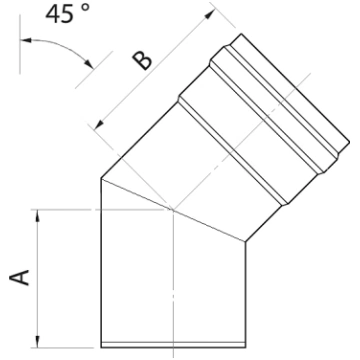 PL līkums 45°, DN80