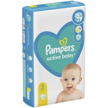 PAMPERS ActiveBaby Mini Diapers Size 2, 4-8kg,72pc