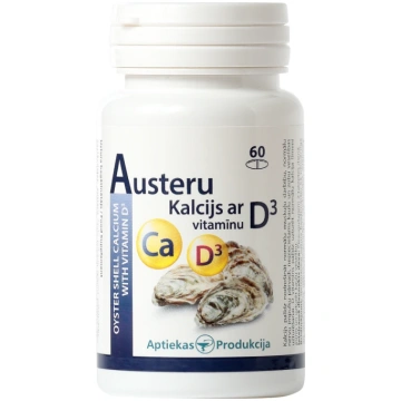 Austeru Kalcijs ar D3 vitamīnu, 60 tabletes