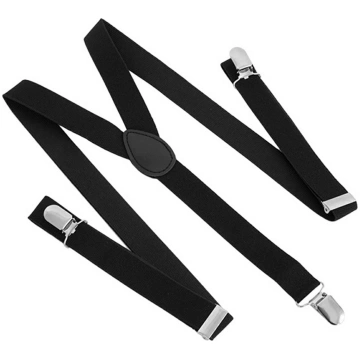 Melni Y-veida bikšturi, izmērs M-XL - suspenders, 
