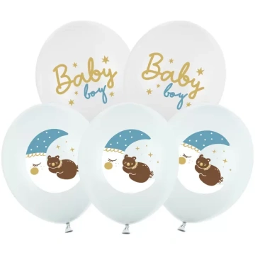 6gb, 30 cm lateksa balonu "Baby boy" komplekts Par