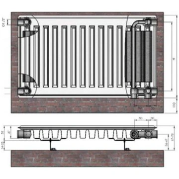 Radiators 11x500x1600 Ventil Compact Termolux 9115
