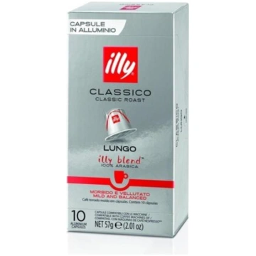 Kafijas kapsulas Illy NESPRESSO, Lungo - melnai ka