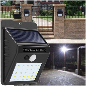 LED apgaismojuma lampa ar kustības sensoru un saul
