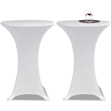 Elastīgs galdauts stāvgaldiem 80 cm 2 gab. balts