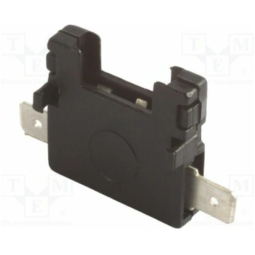 Fuse holder; 19mm; Leads: connectors; black; Dim: 