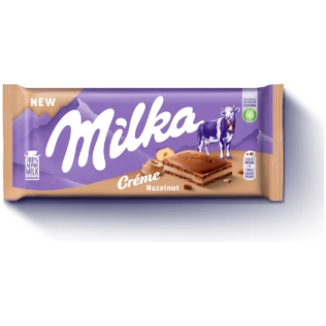 Tāfele šokolādes Milka Hazelnut Creme 85g
