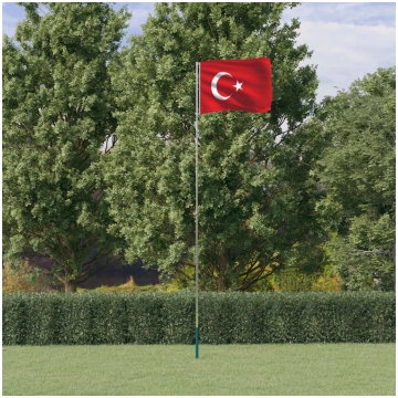 Turcijas karogs un masts, 5,55 m, alumīnijs