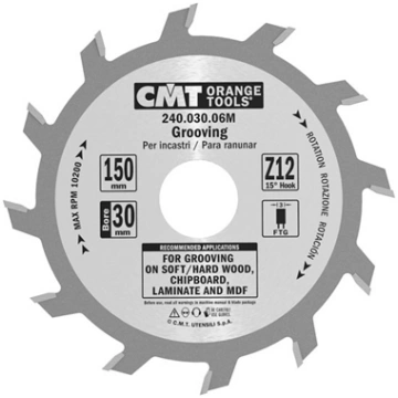 Griešanas disks kokam CMT 240; 150x6x35; Z12; 15° 