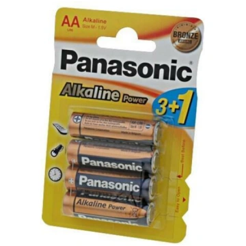 Battery: alkaline; AA; 1.5V; non-rechargeable; 4pc