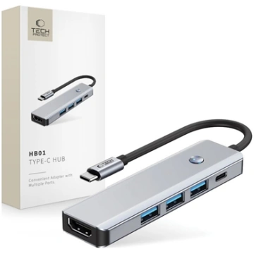 TECH-PROTECT HB01 HUB ADAPTER 5IN1 TYPE-C + USB3.0