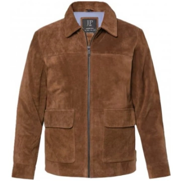 JP1880 Leather Jacket Genuine Cowhide Brown - Jaka