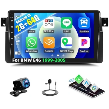 CAMECHO 2G + 64G auto radio Android 13 BMW E46 199