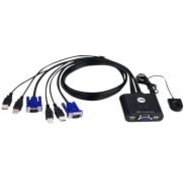 Aten 2-Port USB VGA Cable KVM Switch with Remote P