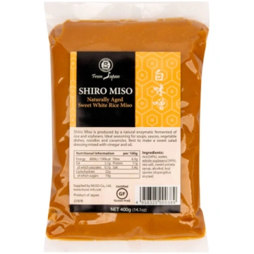 Muso balto rīsu miso pasta Shiro, 400g