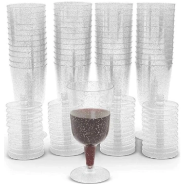 LATERN 50 sudraba mirdzuma vīna glāzes, 170 ml pla