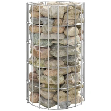 vidaXL gabions, augstā puķu kaste, apaļa, cinkots 