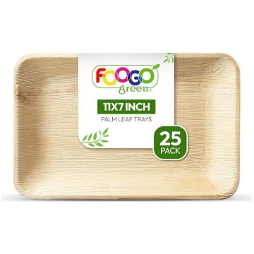 FOOGO Green 25 vienreizlietojamie palmu lapu paplā