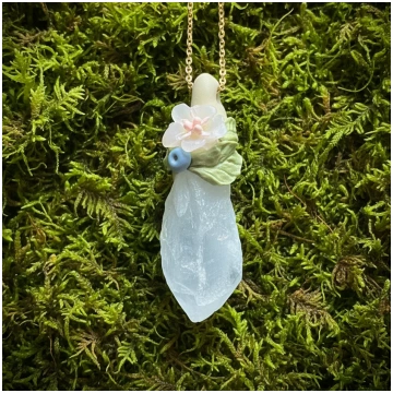 Kalnu kristāla amulets ar vienu ziediņu PowerBeads