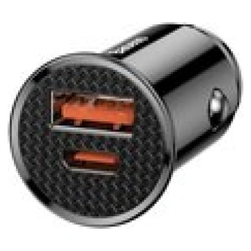 Baseus Car Charger 30W 12-24V USB + USB-C QC4.0+ S