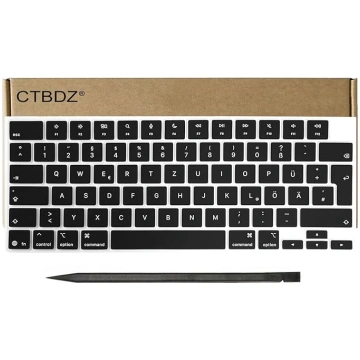 QWERTZ rezerves taustiņu uzlikas MacBook Air un Pr