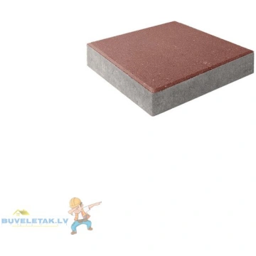 Plāksne ietvju Hansa 6 sarkana 300x300x60mm 33175