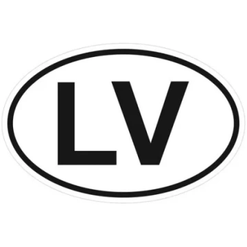 Uzlīme ""LV"" 17.5x11.5cm balta/melna