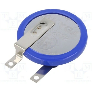 Battery: lithium; CR2032,coin; 3V; 210mAh; non-rec