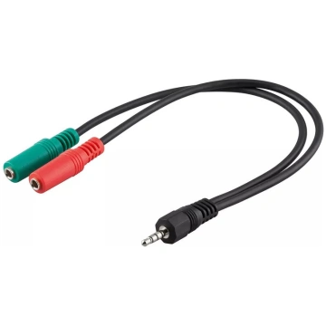 Adapteris 4‑pin 3.5 mm uz 2× stereo 3.5 mm PREMIUM