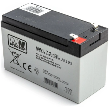 Akumulators AGM MW Power MWL 7-12L 12V 7,2Ah līdz 
