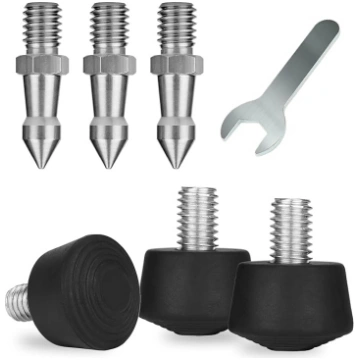 6 gab gumijas statīva kāju smailes 3/8 "-16 vītne
