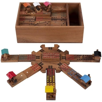 Engelhart „Mexican Train“ domino, dubultā 12, koka