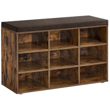 Apavu sols ar plauktiem 30,3x78,5x48cm, brūns/tumš