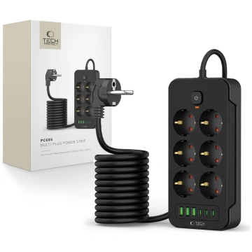 Pagarinātājs Tech-Protect PC6X6 6 Ligzdas 3xUSB-A 