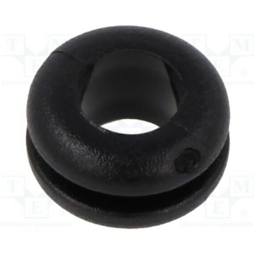 Grommet; Ømount.hole: 9mm; Øhole: 6mm; black; 0÷80