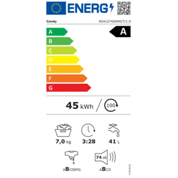 Candy | Washing machine | RO41274DWMCT/1-S | Energ