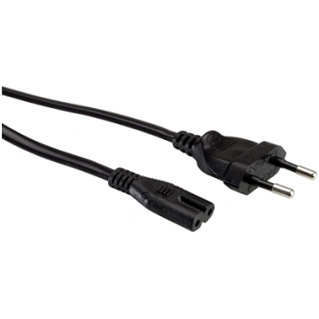 Value Euro Power Cable, 2-pin, black, 1 m 19.99.20